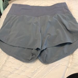 Blue/Gray Lululemon Speed Up Shorts size 4!